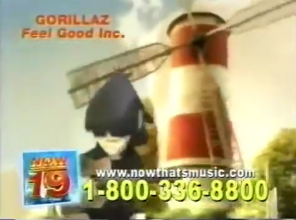 The Feel Good Inc. music video, as seen on the NOW That's What I Call Music! 19 commercial.