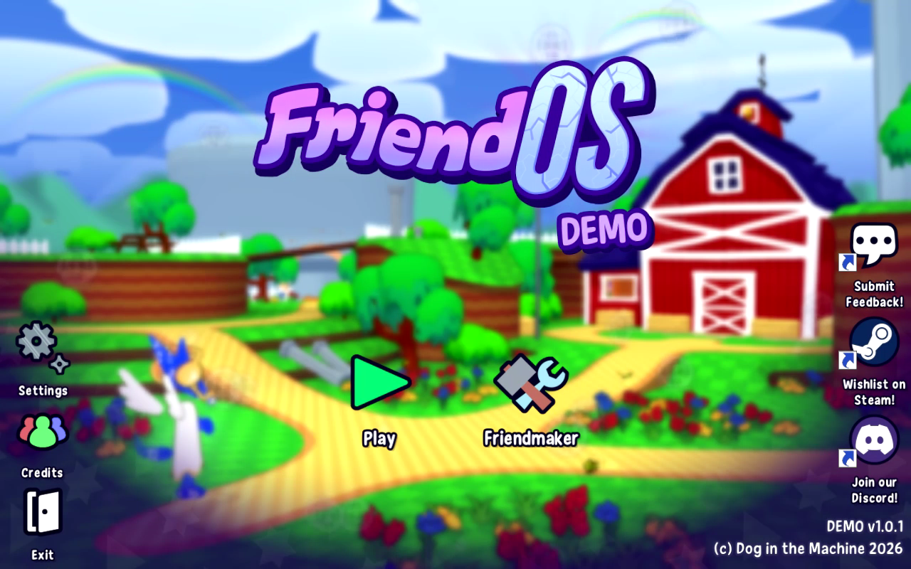 The FriendOS Title Screen