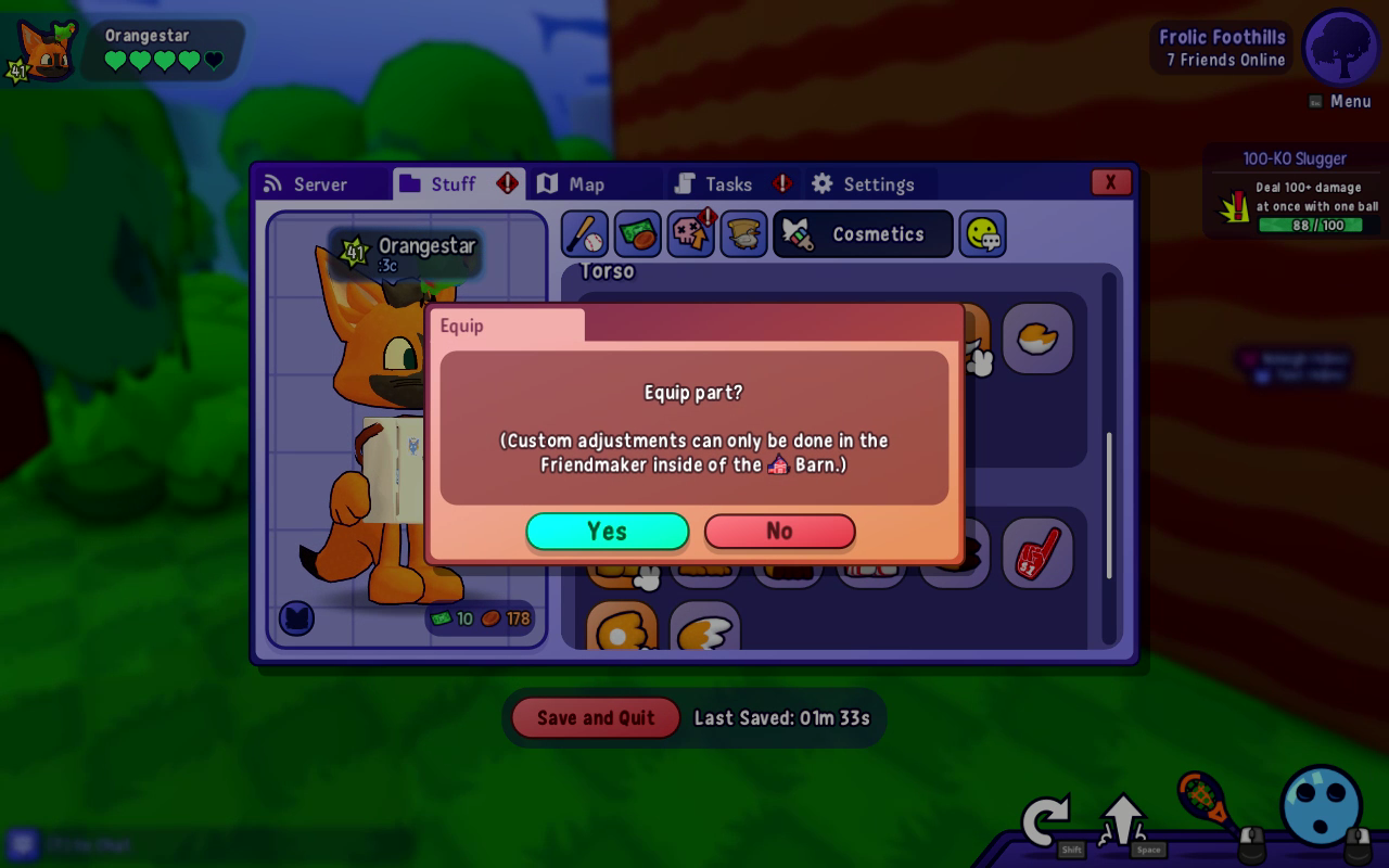 The FriendOS UI, with bubbly blue-colored windows and wide, rounded buttons with gradients.