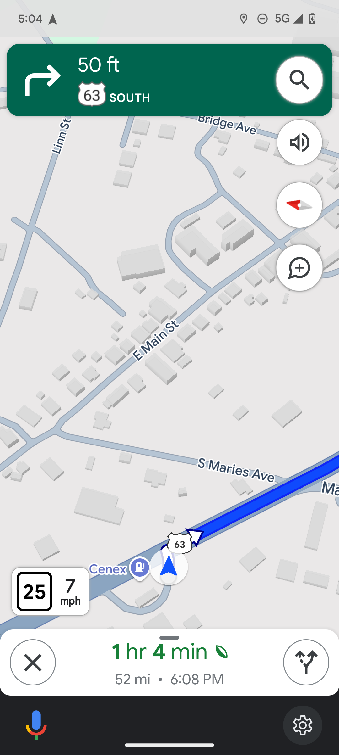 A screenshot of Google Maps navigation.